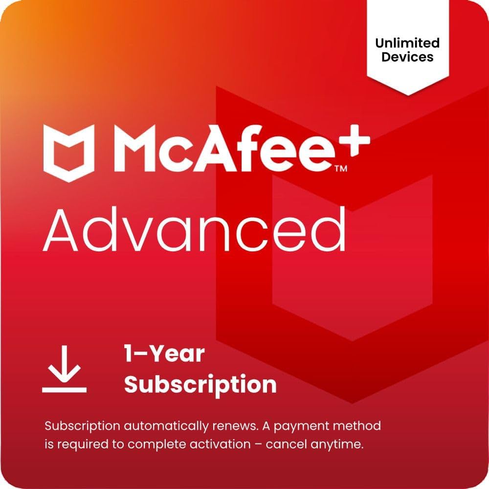 McAfee+ Advanced Individual Unlimited Devices 1 Year Europe/UK