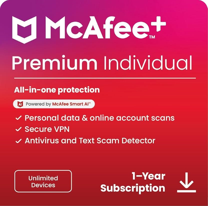 McAfee+ Premium Individual Unlimited Devices 1 Year