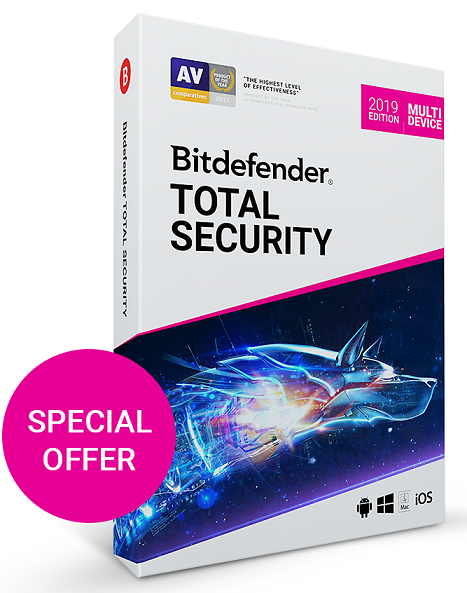 Bitdefender Total Security 2021 2 Years 5 device (Global) key